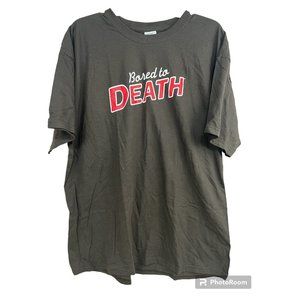 Y2K Bored to Death HBO Promo Graphic Shirt SZ XL Chocolate Brown Granola